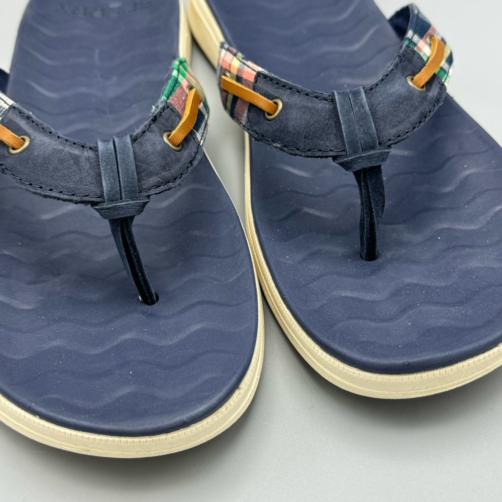 New Sperry Adriatic Plaid Multi Sandals Flip Flop Thong Skip Lace Women Size 10 - Picture 6 of 6